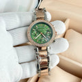 Rose Gold & Silver Crystal Dial Women's Chronograph Watch